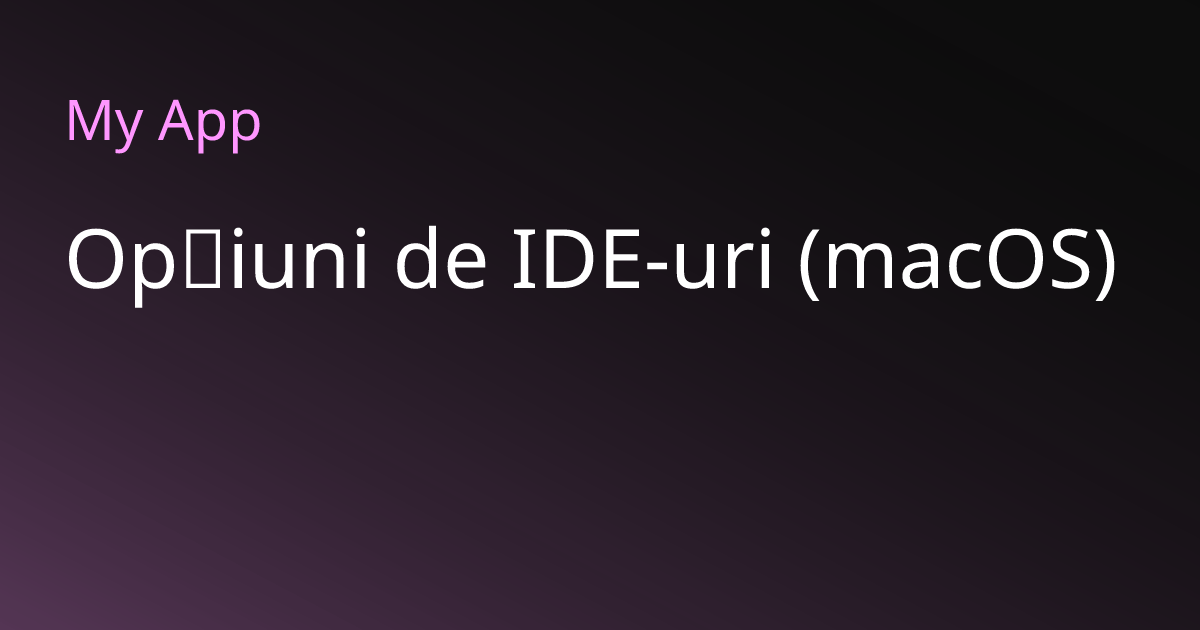 Opțiuni de IDE-uri (macOS) | RoAlgo